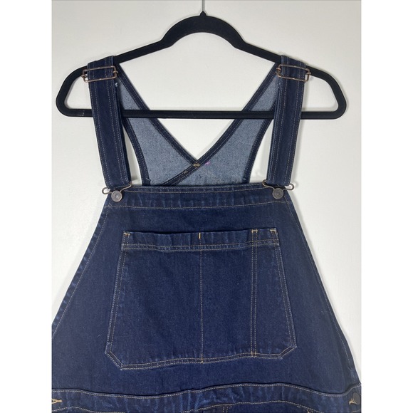 New Levi's Men Denim Bib Overalls Baggy Loose Fit Straight Leg Dark Wash LG NWT - Picture 3 of 8